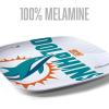 YouTheFan Officially-Licensed NFL Large Party Plate – 10.25” x 10.25” – 100% Melamine, Dishwasher Safe, BPA Free – Fan Gift for Snacks, appetizers and Food(Miami Dolphins)