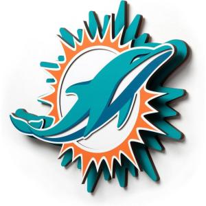 YouTheFan NFL 3D Die-Cut Wall Art, precision-crafted and laser-cut in the exact shape of your team’s logo, multiple layers create striking depth, ready-to-hang and officially licensed(Miami Dolphins)