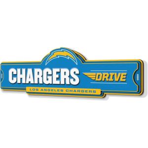 YouTheFan NFL 3D Street Sign, precision-crafted, ready-to-hang wall art, officially licensed and stylish addition for the ultimate team fan(Los Angeles Chargers)