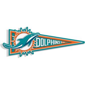 YouTheFan NFL 3D Wall Pennant, precision-crafted, unique shape made of multiple layers, ready-to-hang, officially licensed and stylish addition for ultimate team fan(Miami Dolphins)