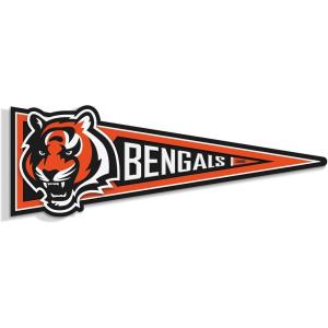YouTheFan NFL 3D Wall Pennant, precision-crafted, unique shape made of multiple layers, ready-to-hang, officially licensed and stylish addition for ultimate team fan(Cincinnati Bengals)