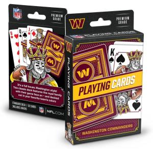 YouTheFan NFL Officially-Licensed Playing Cards – Original Artwork on All face Cards and Jokers – Team’s Official Colors – Quality Linen Texture – Designed in The USA(Washington Commanders)