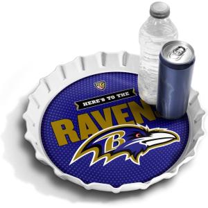 YouTheFan Officially-Licensed NFL Bottlecap Serving Tray – 13” x 13” – Bottle Cap Shaped Tray – 100% Melamine, Dishwasher Safe, BPA Free – Great Fan Gift(Baltimore Ravens)