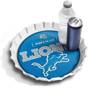 YouTheFan Officially-Licensed NFL Bottlecap Serving Tray – 13” x 13” – Bottle Cap Shaped Tray – 100% Melamine, Dishwasher Safe, BPA Free – Great Fan Gift(Detroit Lions)