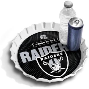YouTheFan Officially-Licensed NFL Bottlecap Serving Tray – 13” x 13” – Bottle Cap Shaped Tray – 100% Melamine, Dishwasher Safe, BPA Free – Great Fan Gift(Las Vegas Raiders)