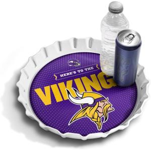 YouTheFan Officially-Licensed NFL Bottlecap Serving Tray – 13” x 13” – Bottle Cap Shaped Tray – 100% Melamine, Dishwasher Safe, BPA Free – Great Fan Gift(Minnesota Vikings)