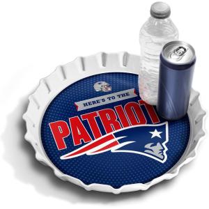 YouTheFan Officially-Licensed NFL Bottlecap Serving Tray – 13” x 13” – Bottle Cap Shaped Tray – 100% Melamine, Dishwasher Safe, BPA Free – Great Fan Gift(New England Patriots)