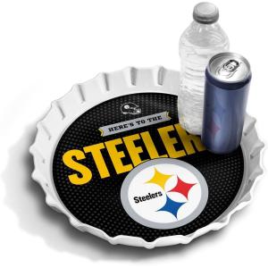 YouTheFan Officially-Licensed NFL Bottlecap Serving Tray – 13” x 13” – Bottle Cap Shaped Tray – 100% Melamine, Dishwasher Safe, BPA Free – Great Fan Gift(Pittsburgh Steelers)