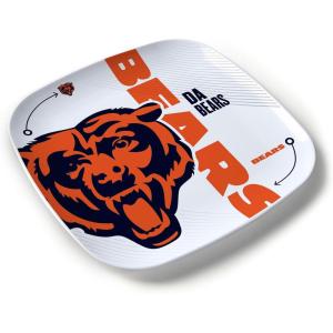 YouTheFan Officially-Licensed NFL Large Party Plate – 10.25” x 10.25” – 100% Melamine, Dishwasher Safe, BPA Free – Fan Gift for Snacks, appetizers and Food(Chicago Bears)