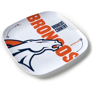 YouTheFan Officially-Licensed NFL Large Party Plate – 10.25” x 10.25” – 100% Melamine, Dishwasher Safe, BPA Free – Fan Gift for Snacks, appetizers and Food(Denver Broncos)