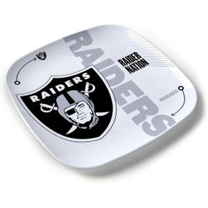 YouTheFan Officially-Licensed NFL Large Party Plate – 10.25” x 10.25” – 100% Melamine, Dishwasher Safe, BPA Free – Fan Gift for Snacks, appetizers and Food(Las Vegas Raiders)
