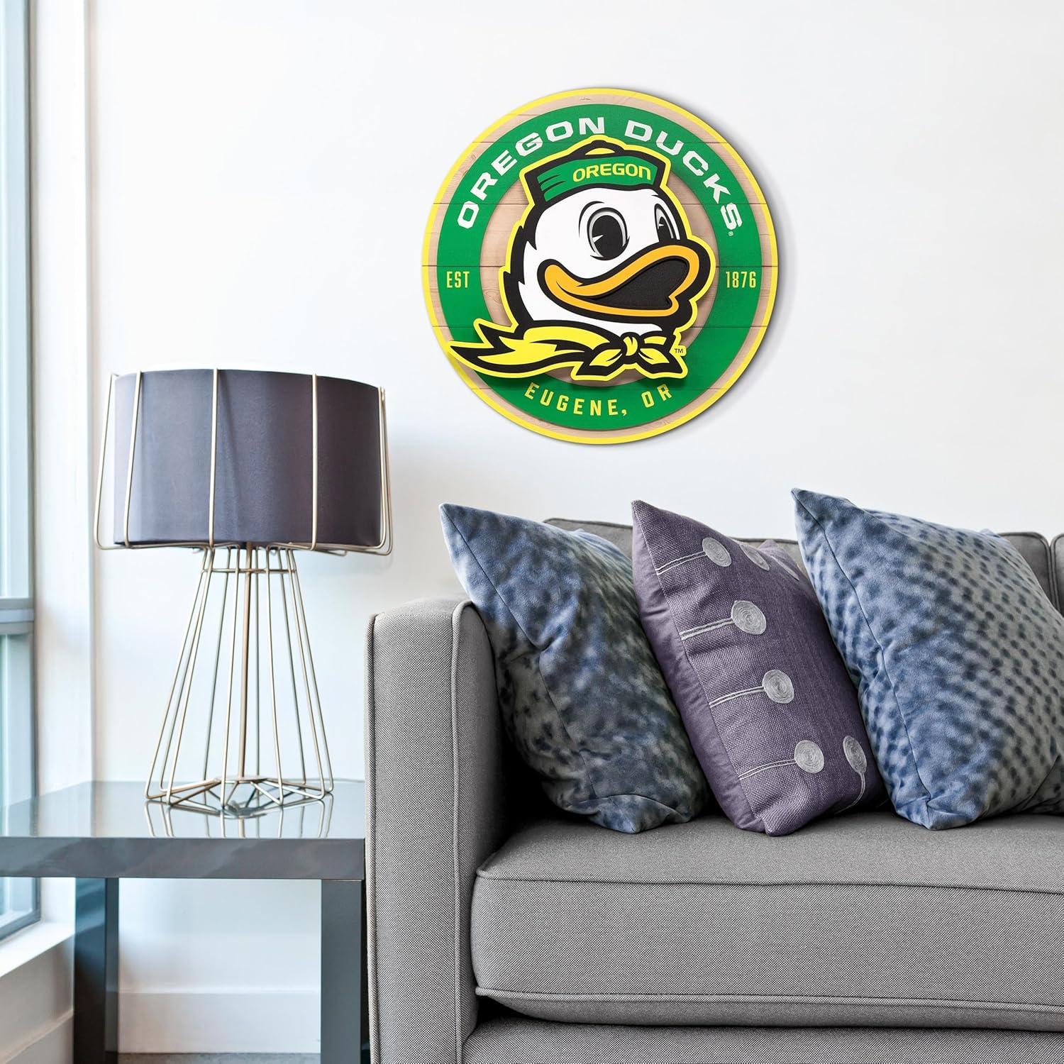 image:imageYouTheFan NCAA 3D Circle Backer Wall Art precisioncrafted multiple layers create striking depth readytohang officially licensed and visually stands outOregon Ducks