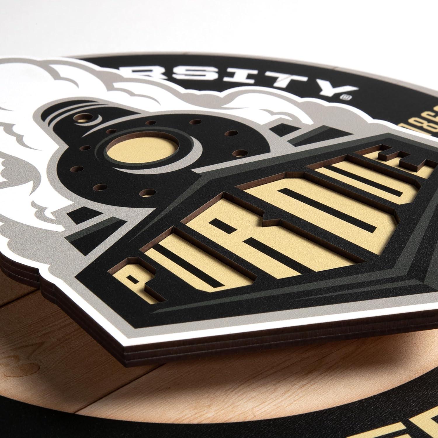 image:imageYouTheFan NCAA 3D Circle Backer Wall Art precisioncrafted multiple layers create striking depth readytohang officially licensed and visually stands outPurdue Boilermakers