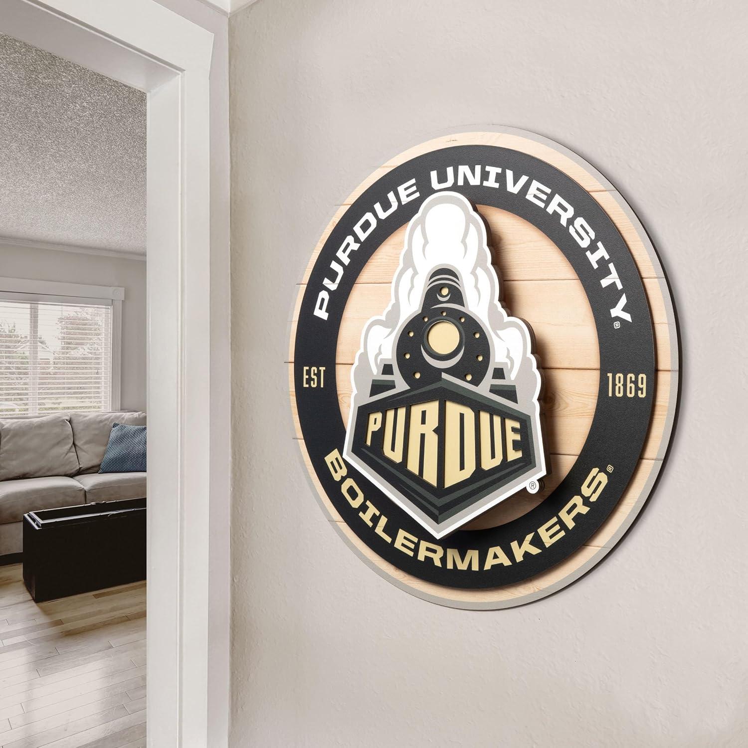 image:imageYouTheFan NCAA 3D Circle Backer Wall Art precisioncrafted multiple layers create striking depth readytohang officially licensed and visually stands outPurdue Boilermakers