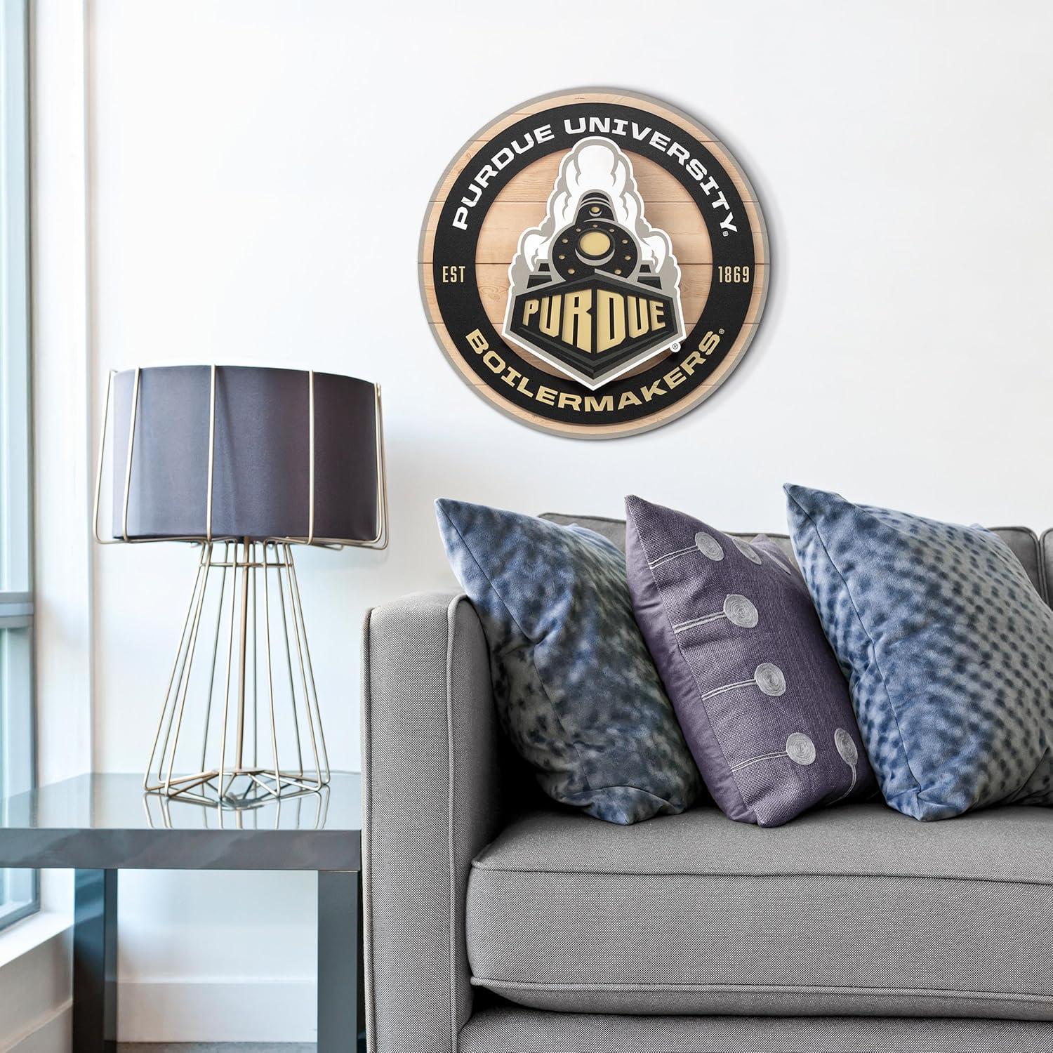 image:imageYouTheFan NCAA 3D Circle Backer Wall Art precisioncrafted multiple layers create striking depth readytohang officially licensed and visually stands outPurdue Boilermakers
