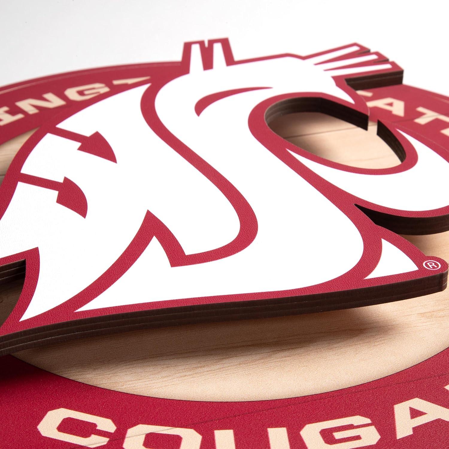 image:imageYouTheFan NCAA 3D Circle Backer Wall Art precisioncrafted multiple layers create striking depth readytohang officially licensed and visually stands outWashington State Cougars