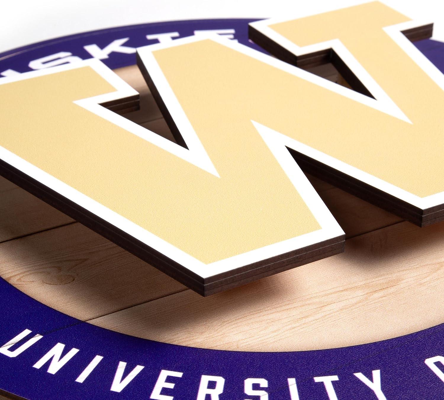 image:imageYouTheFan NCAA 3D Circle Backer Wall Art precisioncrafted multiple layers create striking depth readytohang officially licensed and visually stands outWashington Huskies