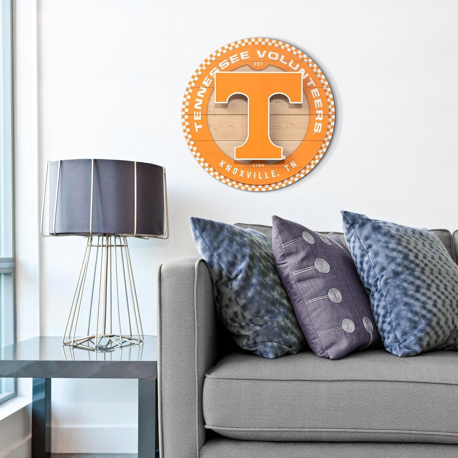 image:imageYouTheFan NCAA 3D Circle Backer Wall Art precisioncrafted multiple layers create striking depth readytohang officially licensed and visually stands outTennessee Volunteers
