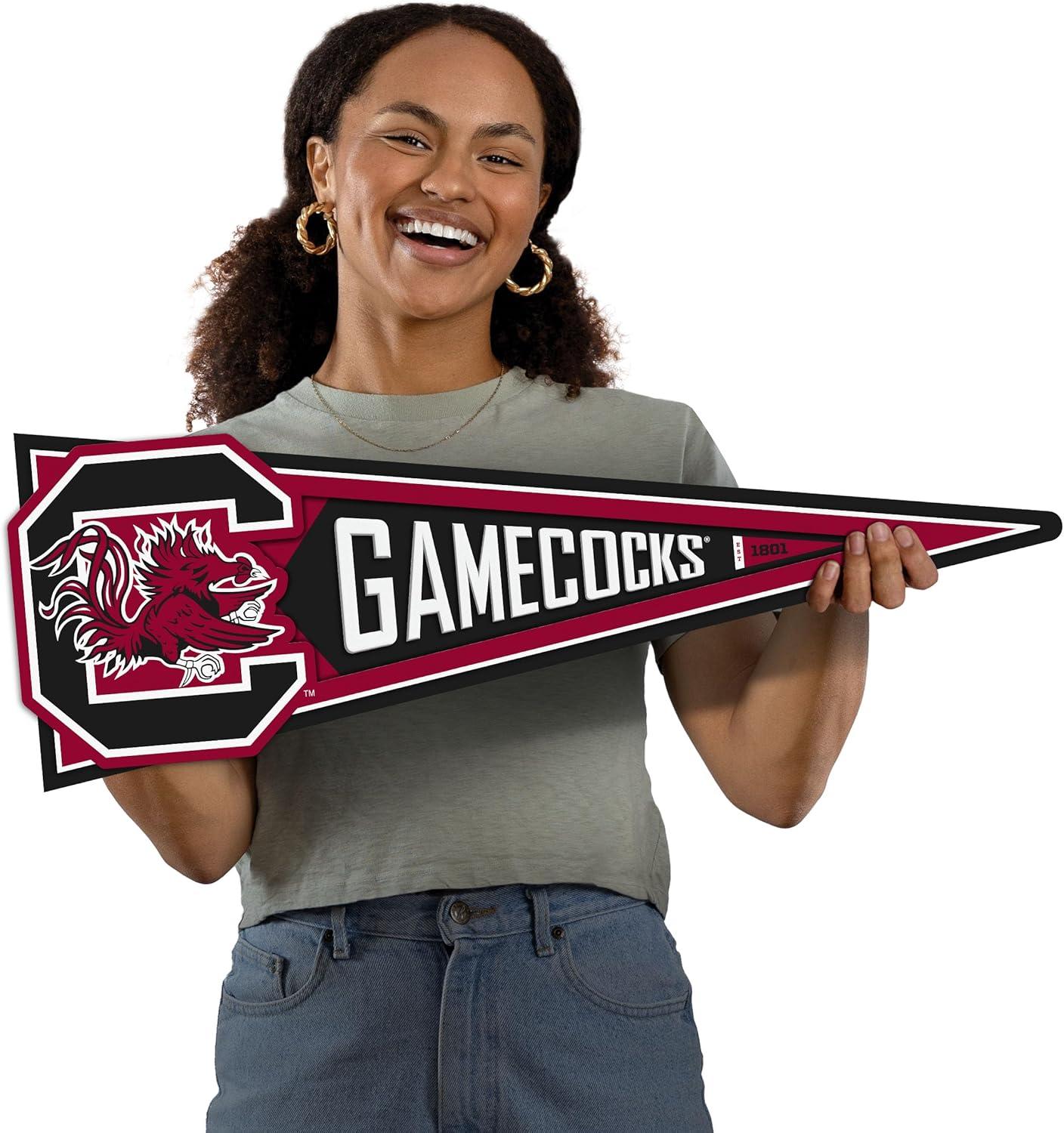 image:imageYouTheFan NCAA 3D Wall Pennant precisioncrafted unique shape made of multiple layers readytohang officially licensed and stylish addition for ultimate team fanSouth Carolina Gamecocks