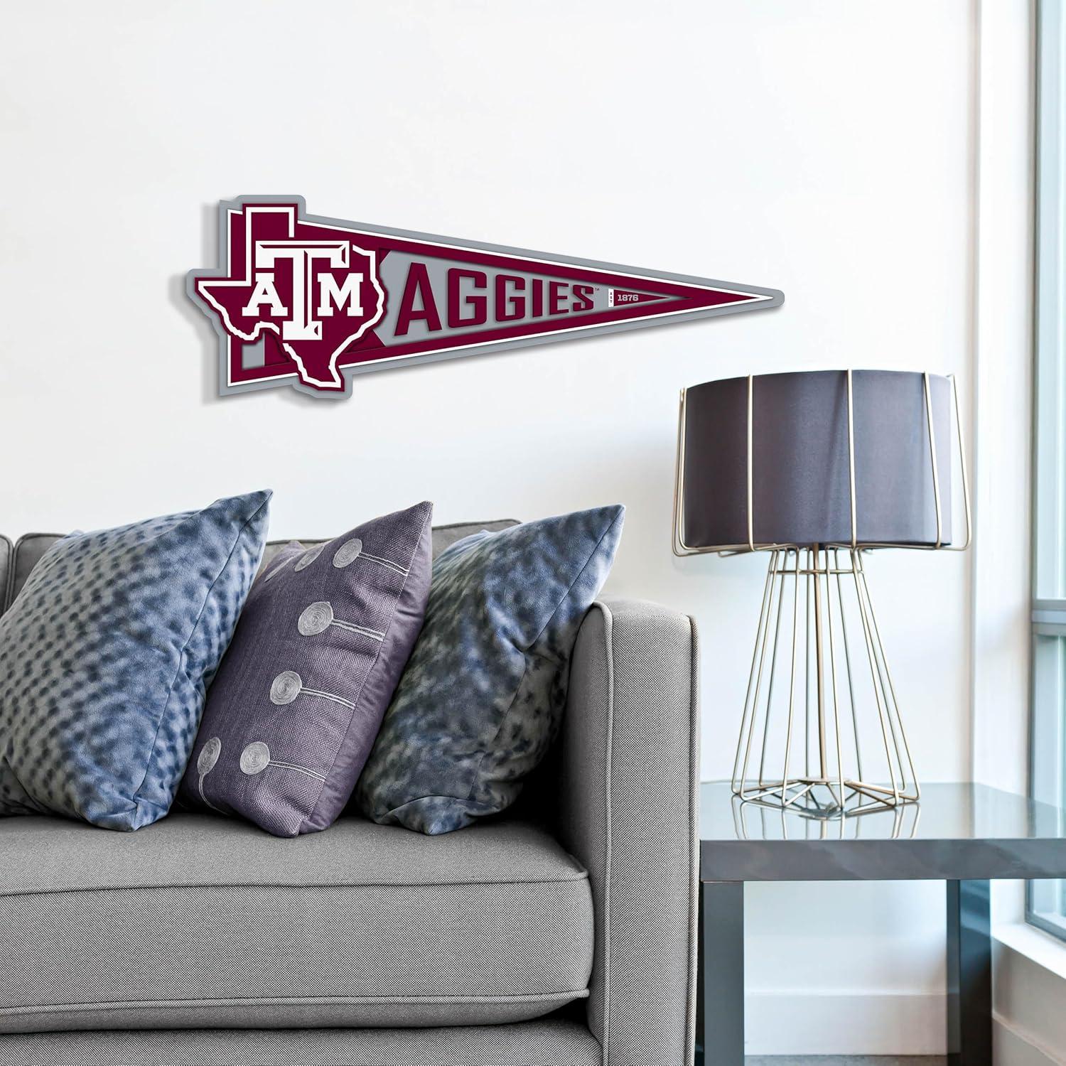 image:imageYouTheFan NCAA 3D Wall Pennant precisioncrafted unique shape made of multiple layers readytohang officially licensed and stylish addition for ultimate team fanTexas AM Aggies