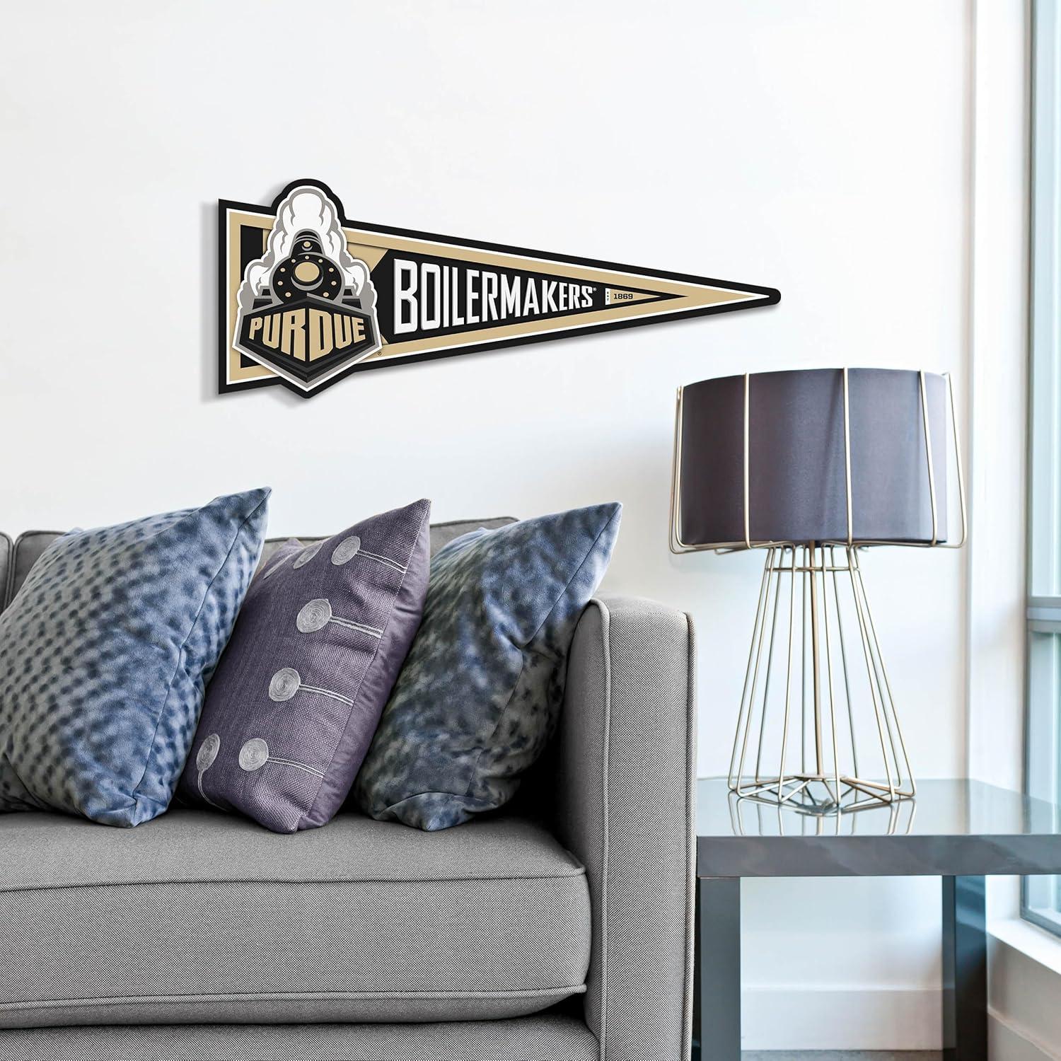 image:imageYouTheFan NCAA 3D Wall Pennant precisioncrafted unique shape made of multiple layers readytohang officially licensed and stylish addition for ultimate team fanPurdue Boilermakers
