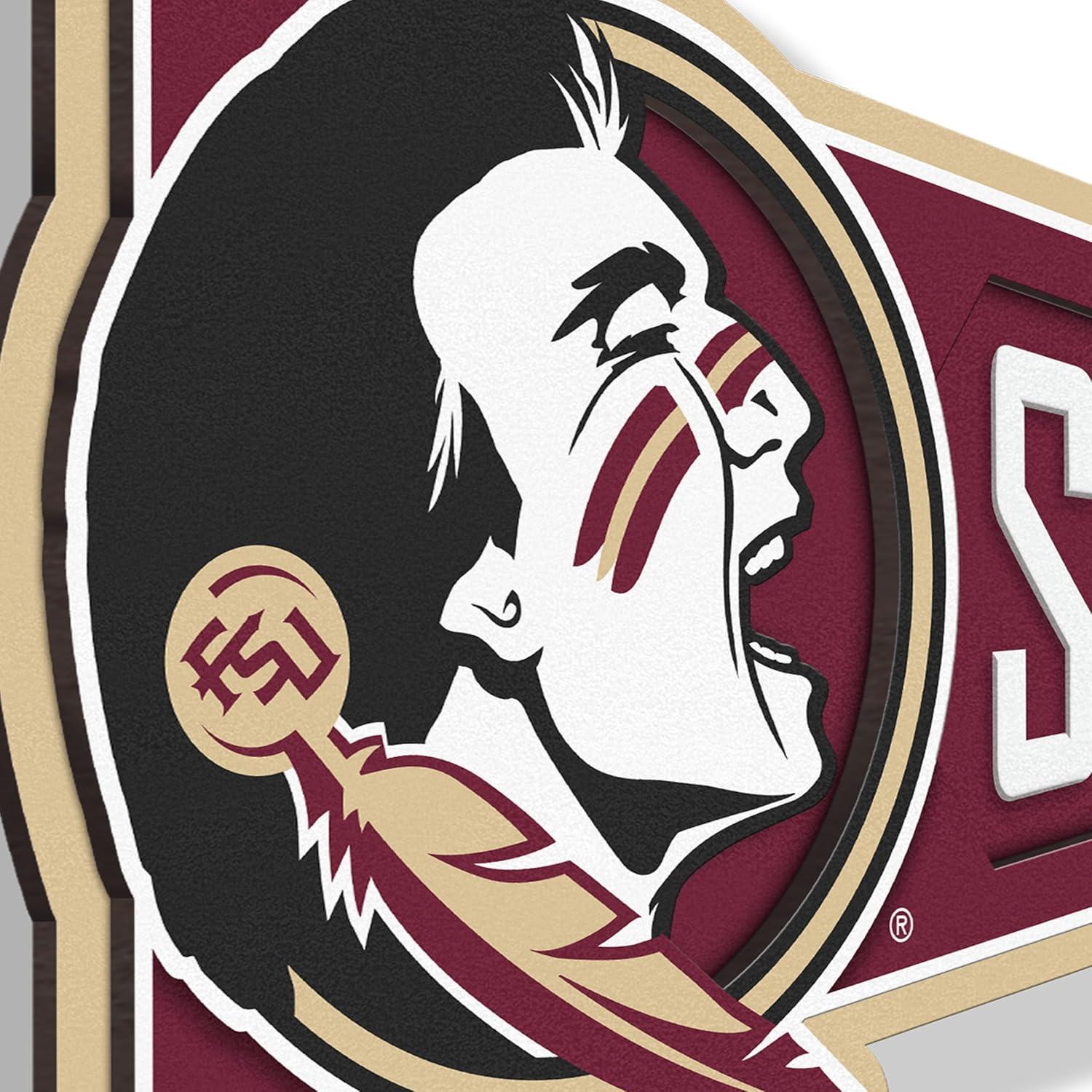 image:imageYouTheFan NCAA 3D Wall Pennant precisioncrafted unique shape made of multiple layers readytohang officially licensed and stylish addition for ultimate team fanFlorida State Seminoles