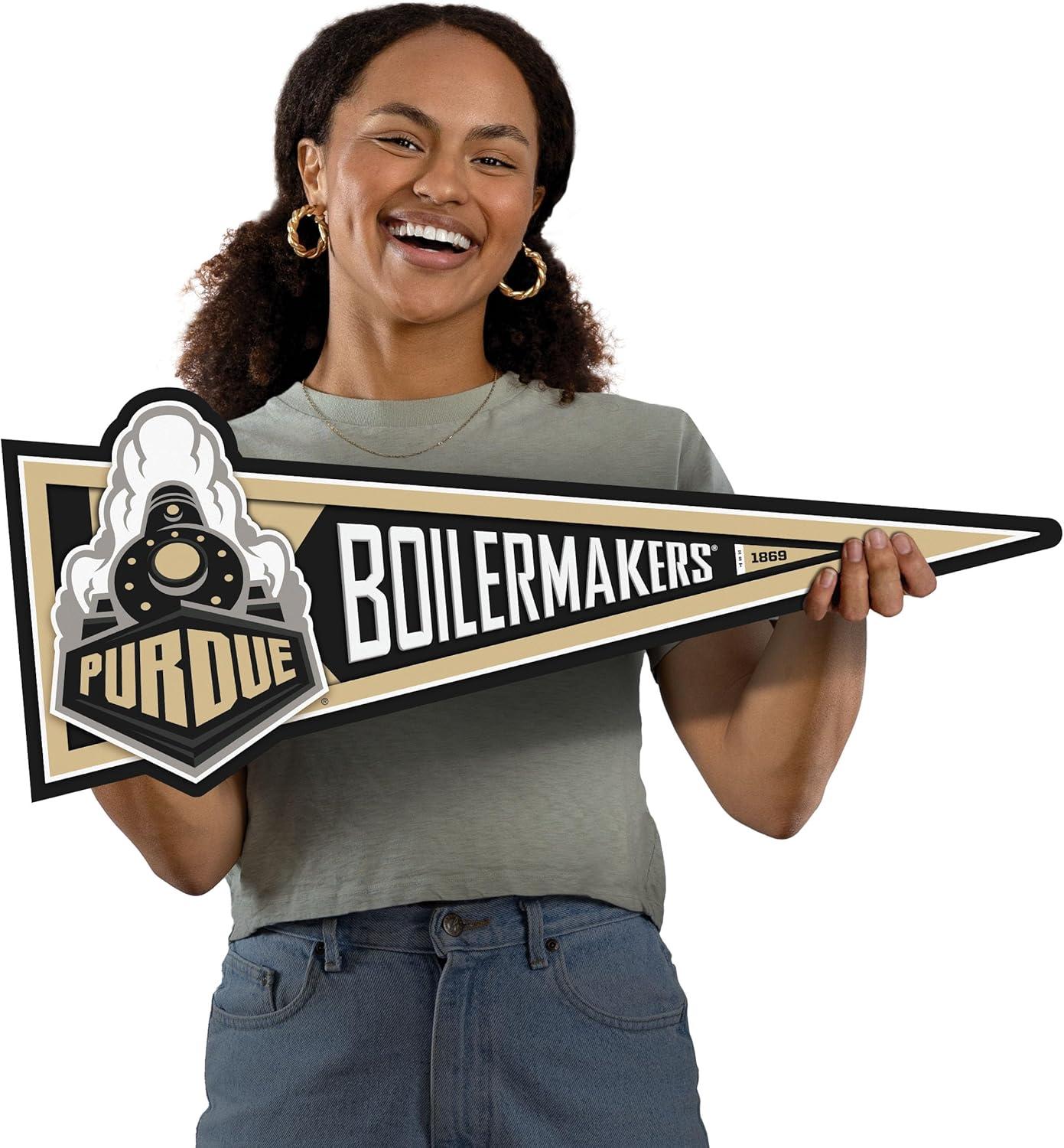 image:imageYouTheFan NCAA 3D Wall Pennant precisioncrafted unique shape made of multiple layers readytohang officially licensed and stylish addition for ultimate team fanPurdue Boilermakers