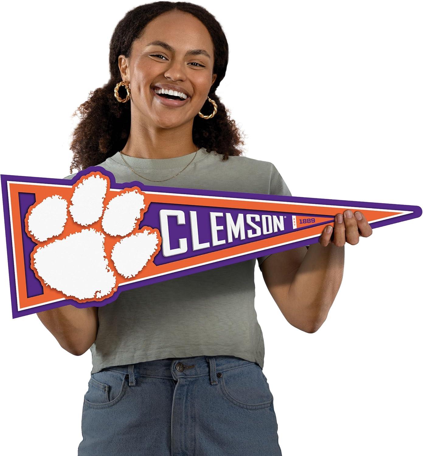 image:imageYouTheFan NCAA 3D Wall Pennant precisioncrafted unique shape made of multiple layers readytohang officially licensed and stylish addition for ultimate team fanClemson Tigers