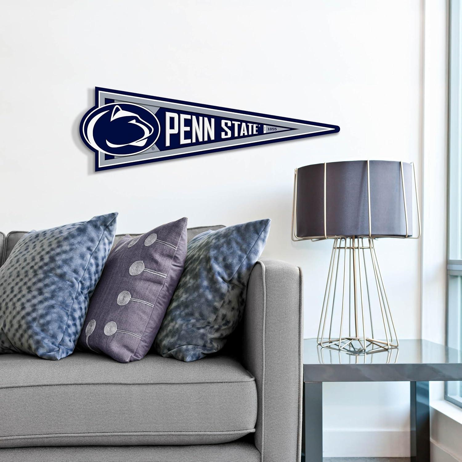 image:imageYouTheFan NCAA 3D Wall Pennant precisioncrafted unique shape made of multiple layers readytohang officially licensed and stylish addition for ultimate team fanPenn State Nittany Lions