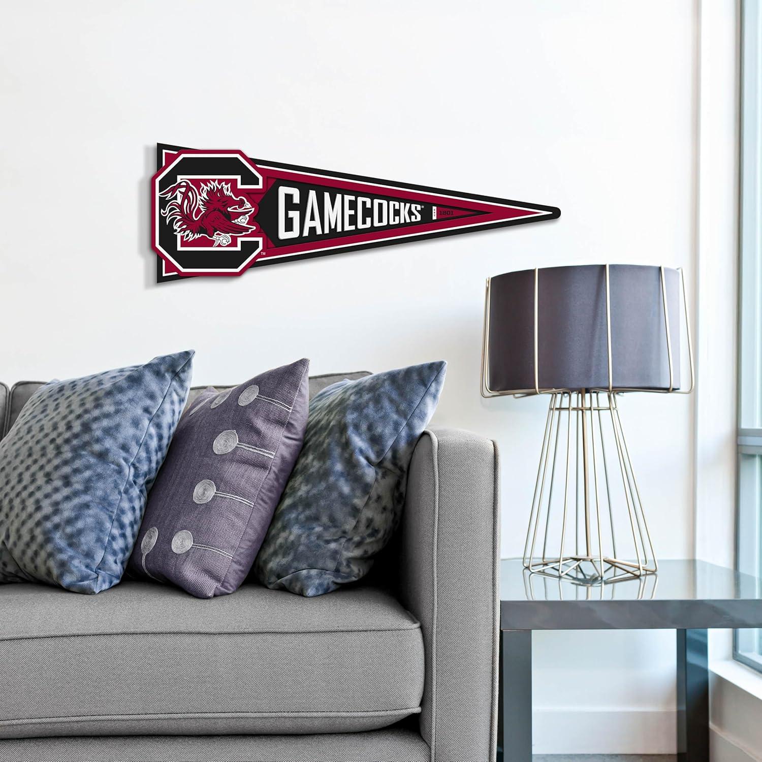 image:imageYouTheFan NCAA 3D Wall Pennant precisioncrafted unique shape made of multiple layers readytohang officially licensed and stylish addition for ultimate team fanSouth Carolina Gamecocks