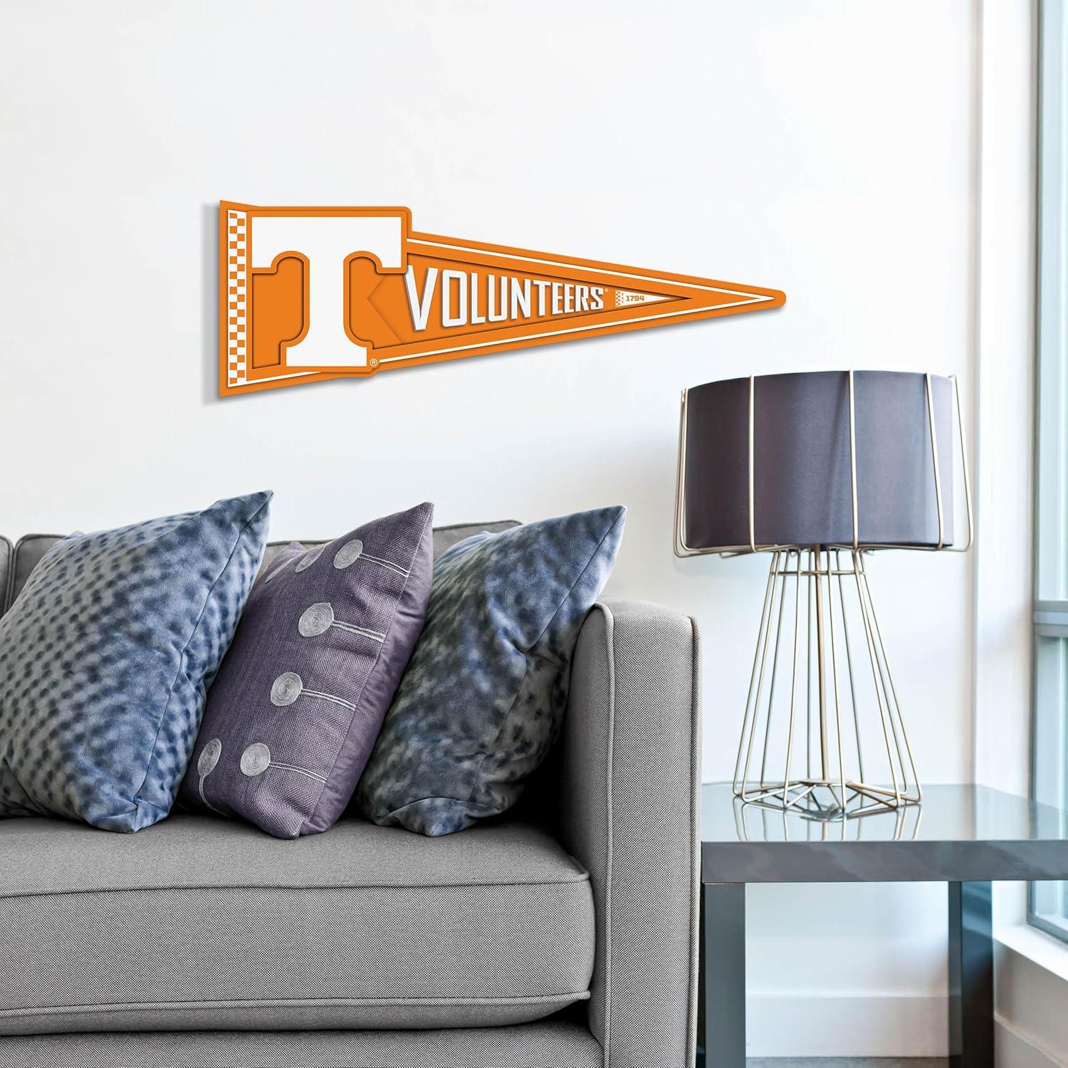 image:imageYouTheFan NCAA 3D Wall Pennant precisioncrafted unique shape made of multiple layers readytohang officially licensed and stylish addition for ultimate team fanTennessee Volunteers