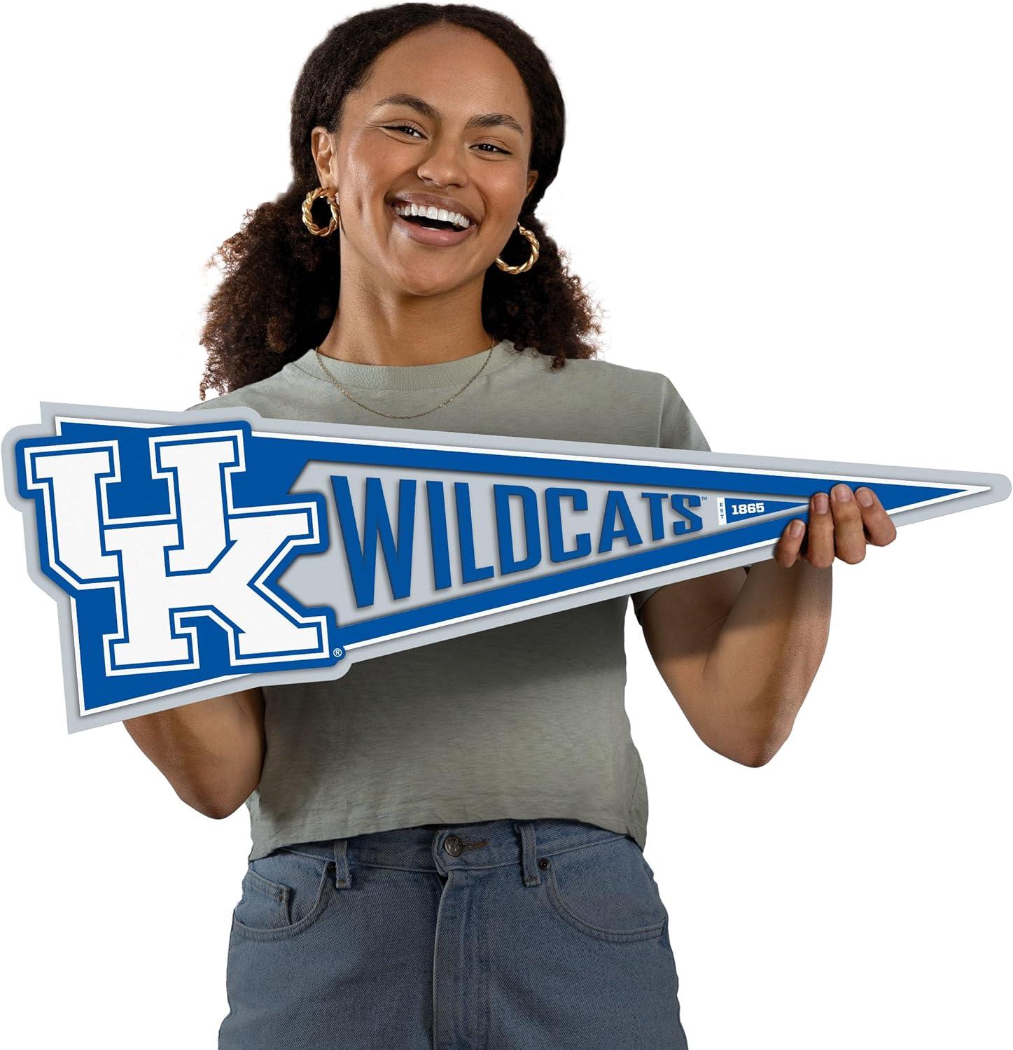 image:imageYouTheFan NCAA 3D Wall Pennant precisioncrafted unique shape made of multiple layers readytohang officially licensed and stylish addition for ultimate team fanKentucky Wildcats