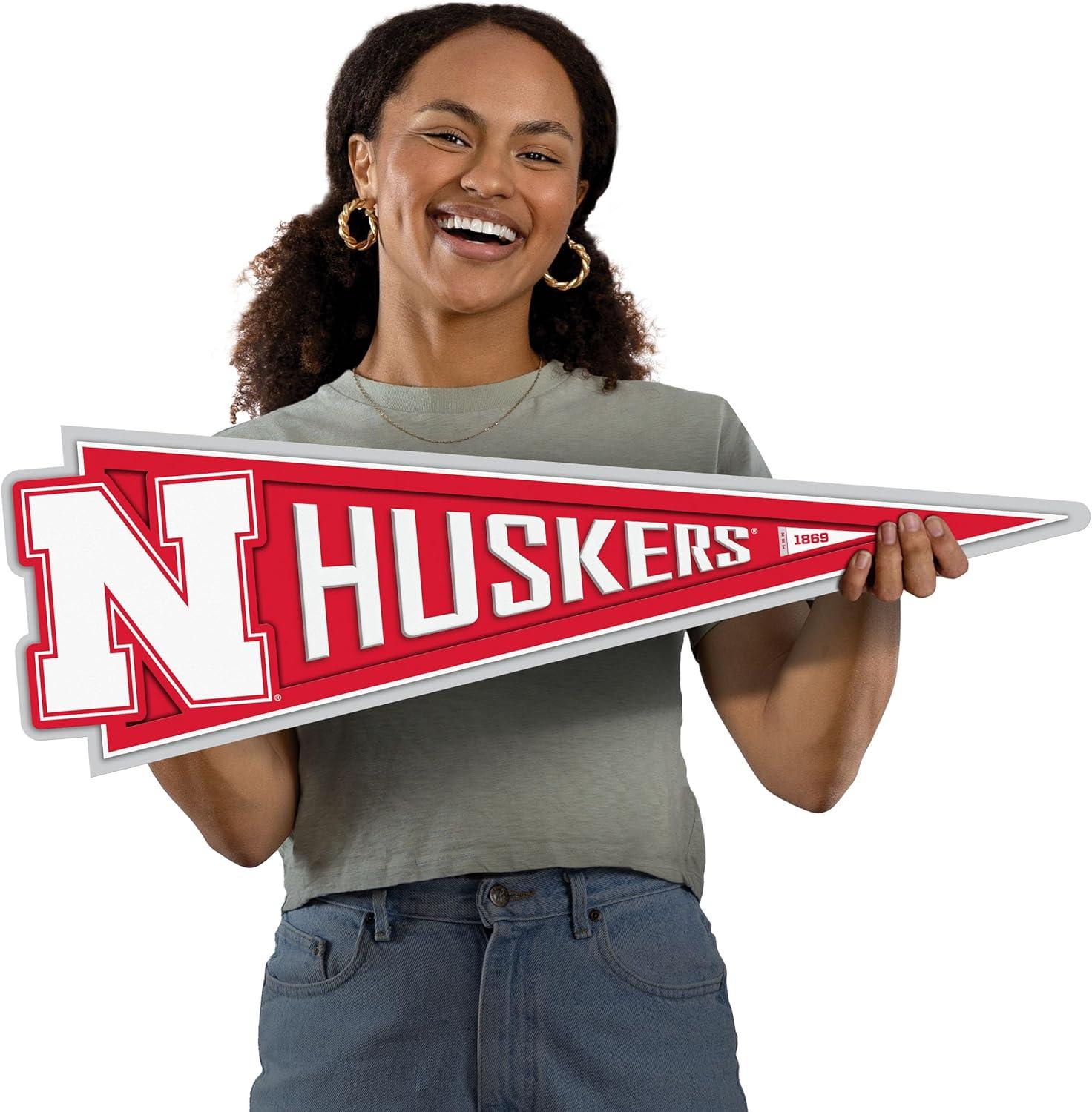image:imageYouTheFan NCAA 3D Wall Pennant precisioncrafted unique shape made of multiple layers readytohang officially licensed and stylish addition for ultimate team fanNebraska Cornhuskers