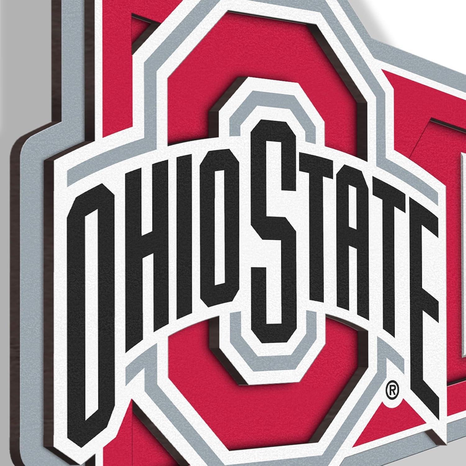 image:imageYouTheFan NCAA 3D Wall Pennant precisioncrafted unique shape made of multiple layers readytohang officially licensed and stylish addition for ultimate team fanOhio State Buckeyes