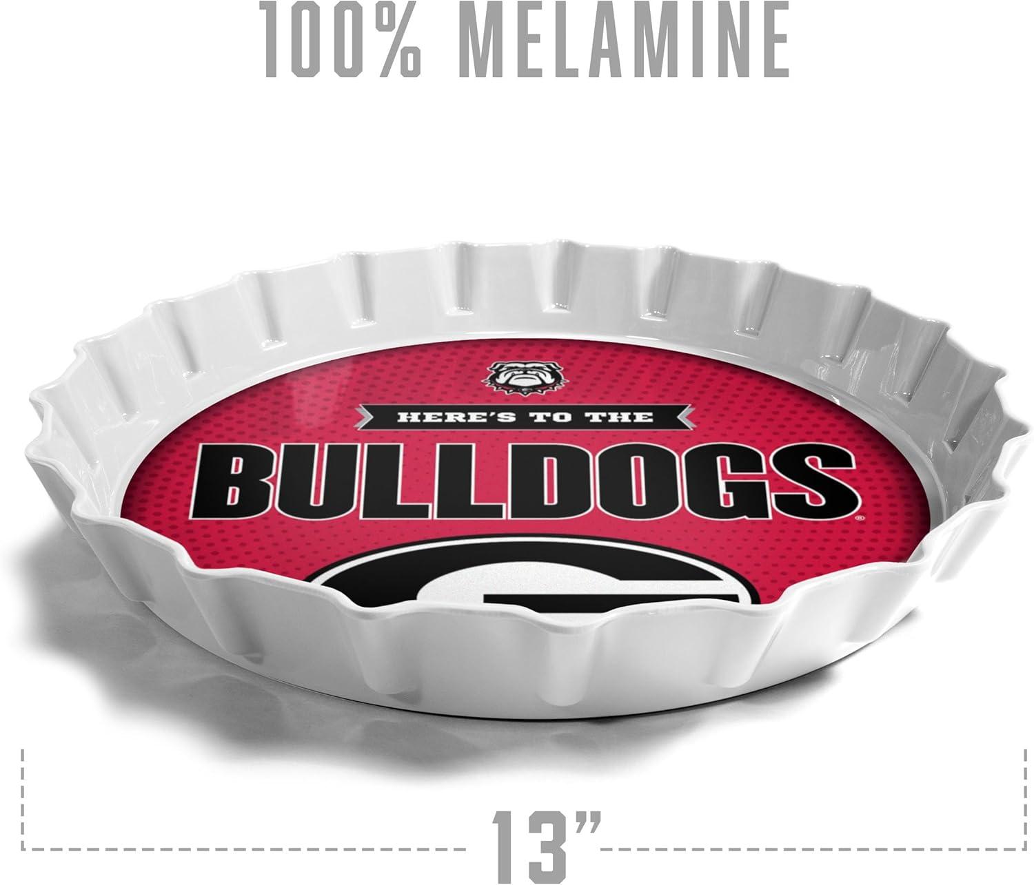 image:imageYouTheFan OfficiallyLicensed NCAA Bottlecap Serving Tray 13 x 13 Bottle Cap Shaped Tray 100 Melamine Dishwasher Safe BPA Free Great Fan GiftGeorgia Bulldogs