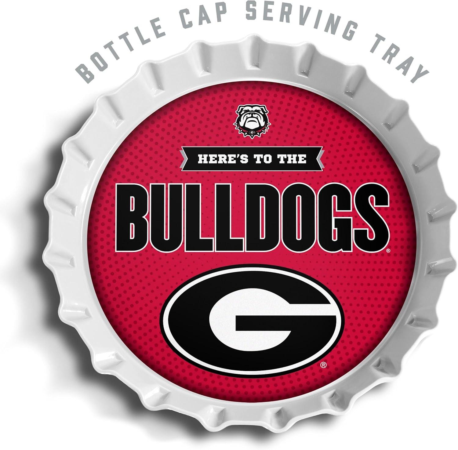 image:imageYouTheFan OfficiallyLicensed NCAA Bottlecap Serving Tray 13 x 13 Bottle Cap Shaped Tray 100 Melamine Dishwasher Safe BPA Free Great Fan GiftGeorgia Bulldogs