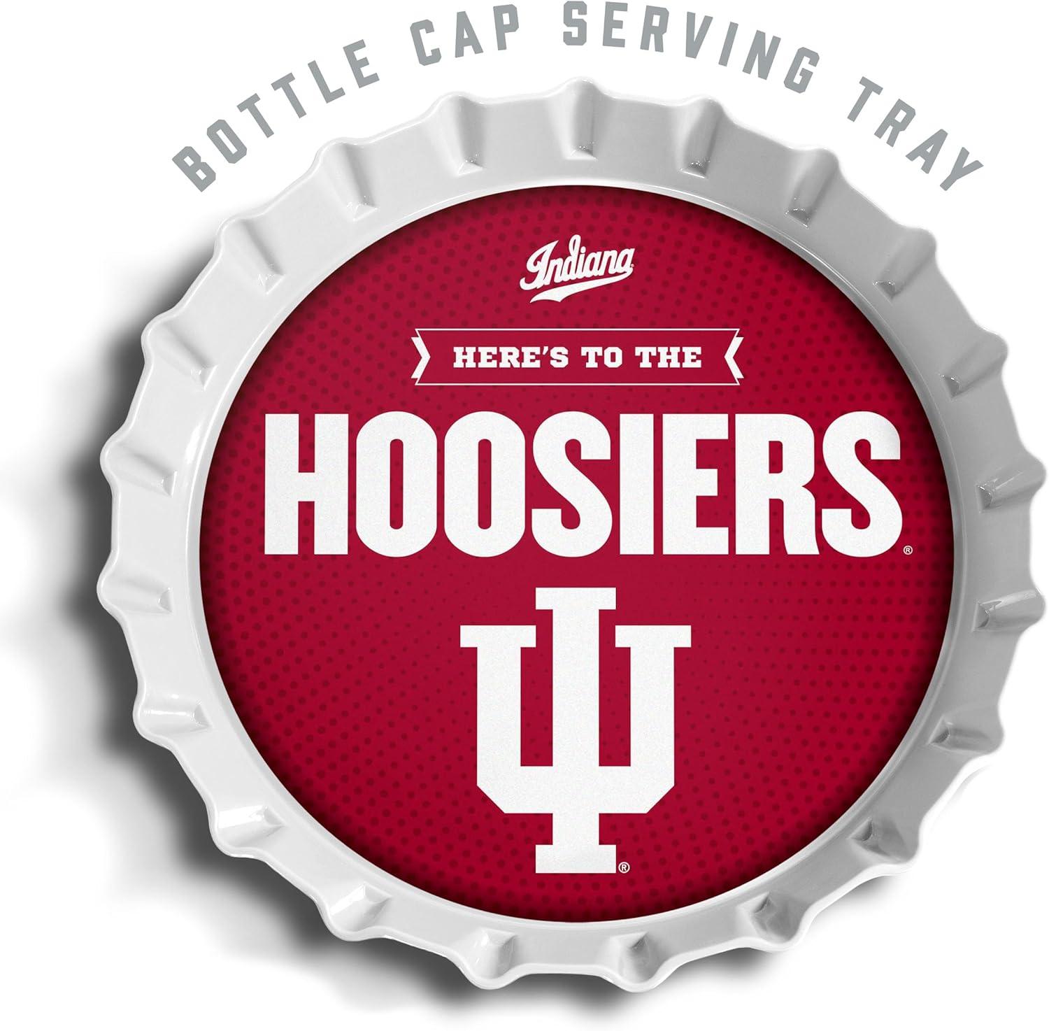 image:imageYouTheFan OfficiallyLicensed NCAA Bottlecap Serving Tray 13 x 13 Bottle Cap Shaped Tray 100 Melamine Dishwasher Safe BPA Free Great Fan GiftIndiana Hoosiers