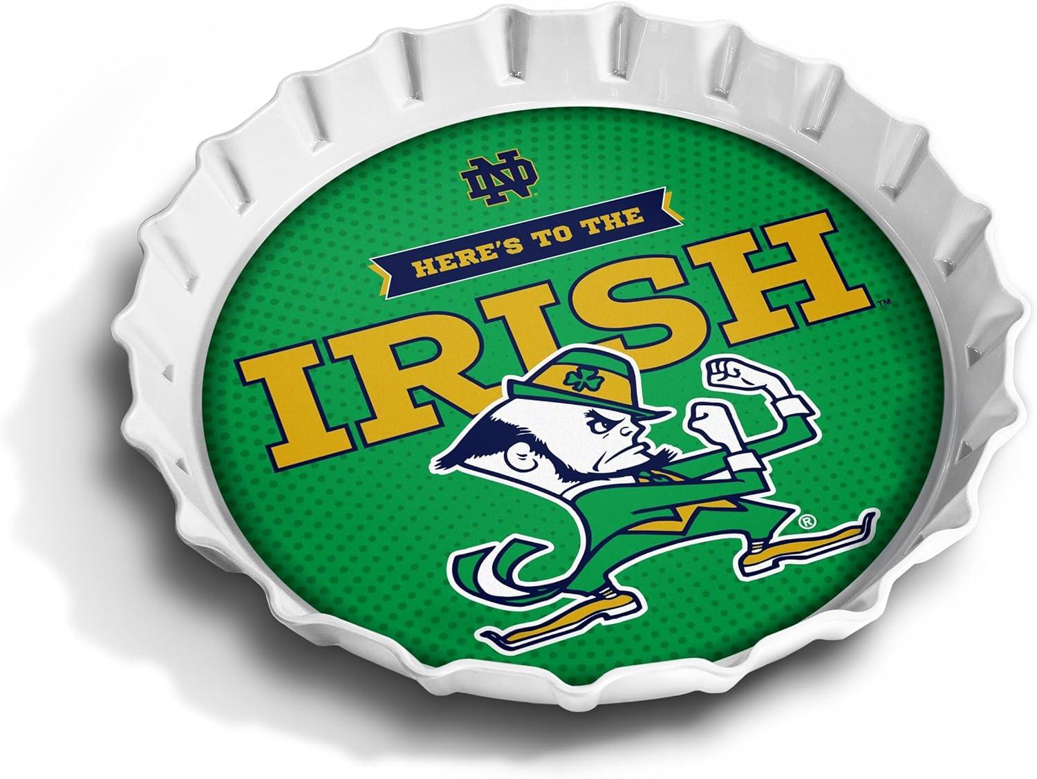 image:imageYouTheFan OfficiallyLicensed NCAA Bottlecap Serving Tray 13 x 13 Bottle Cap Shaped Tray 100 Melamine Dishwasher Safe BPA Free Great Fan GiftNotre Dame Fighting Irish
