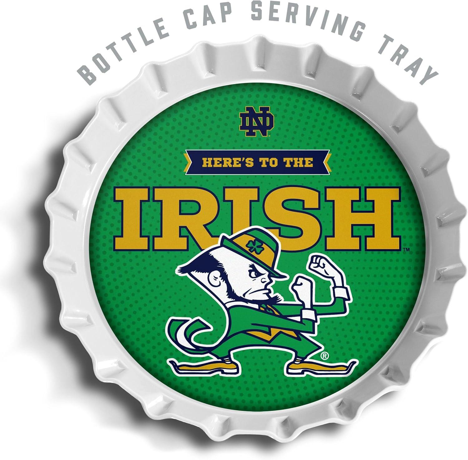 image:imageYouTheFan OfficiallyLicensed NCAA Bottlecap Serving Tray 13 x 13 Bottle Cap Shaped Tray 100 Melamine Dishwasher Safe BPA Free Great Fan GiftNotre Dame Fighting Irish