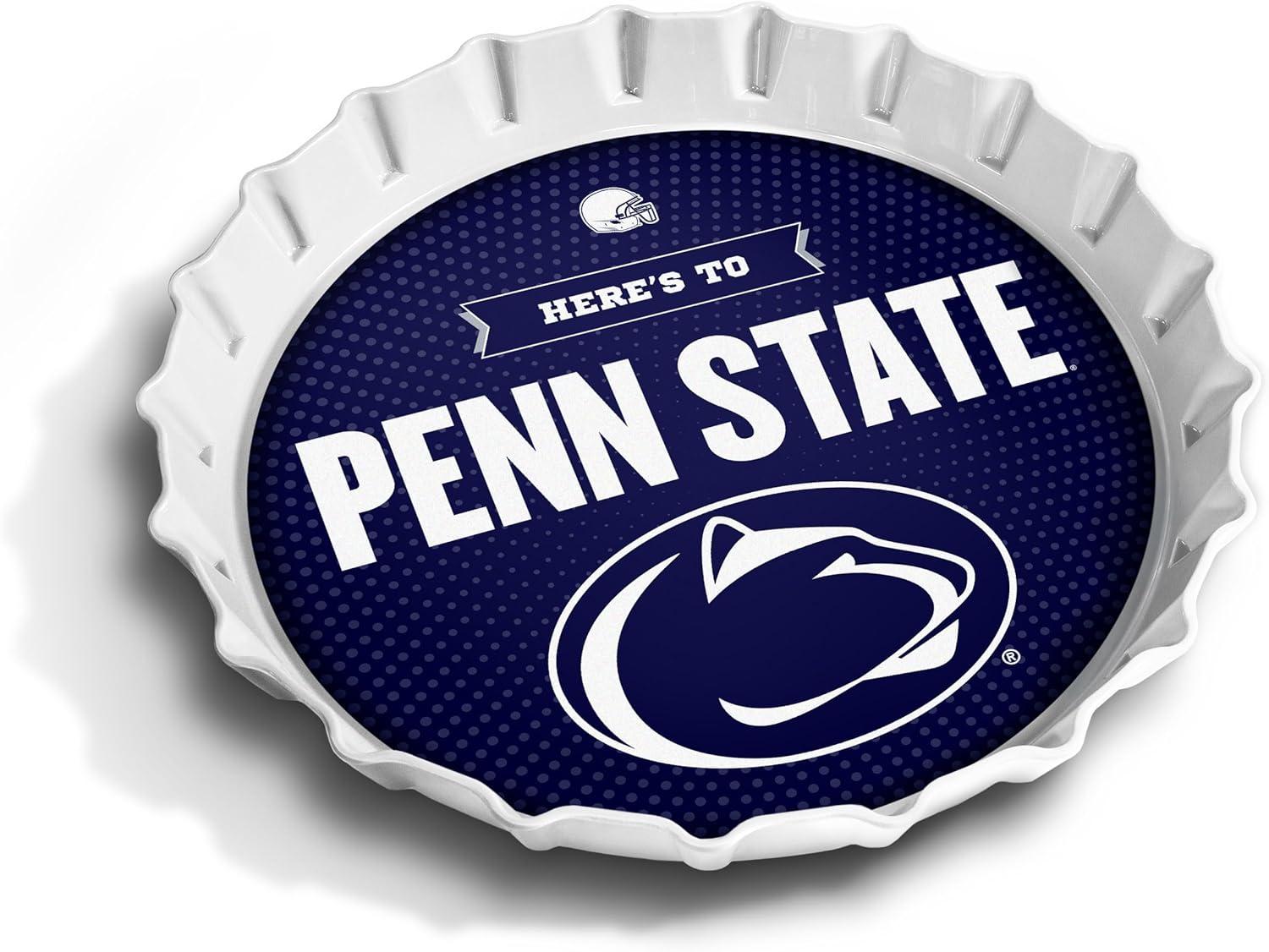 image:imageYouTheFan OfficiallyLicensed NCAA Bottlecap Serving Tray 13 x 13 Bottle Cap Shaped Tray 100 Melamine Dishwasher Safe BPA Free Great Fan GiftPenn State Nittany Lions