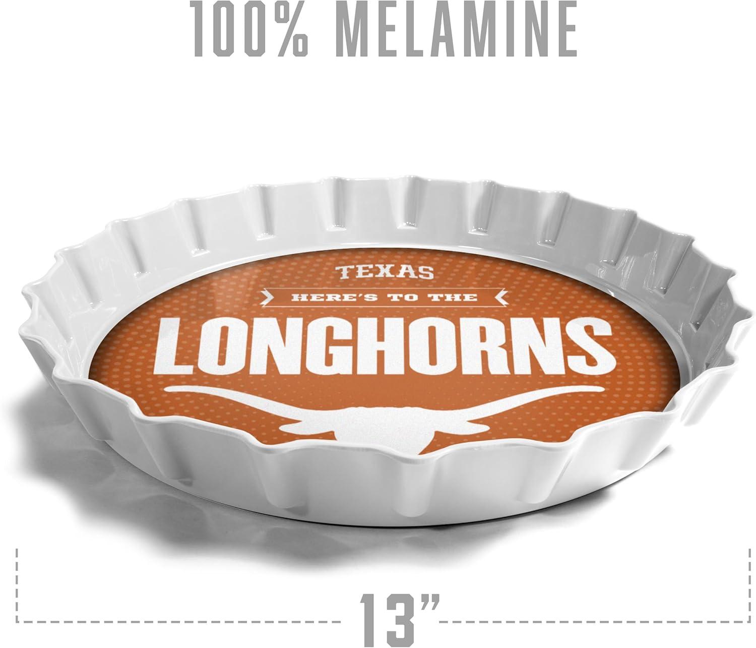 image:imageYouTheFan OfficiallyLicensed NCAA Bottlecap Serving Tray 13 x 13 Bottle Cap Shaped Tray 100 Melamine Dishwasher Safe BPA Free Great Fan GiftTexas Longhorns
