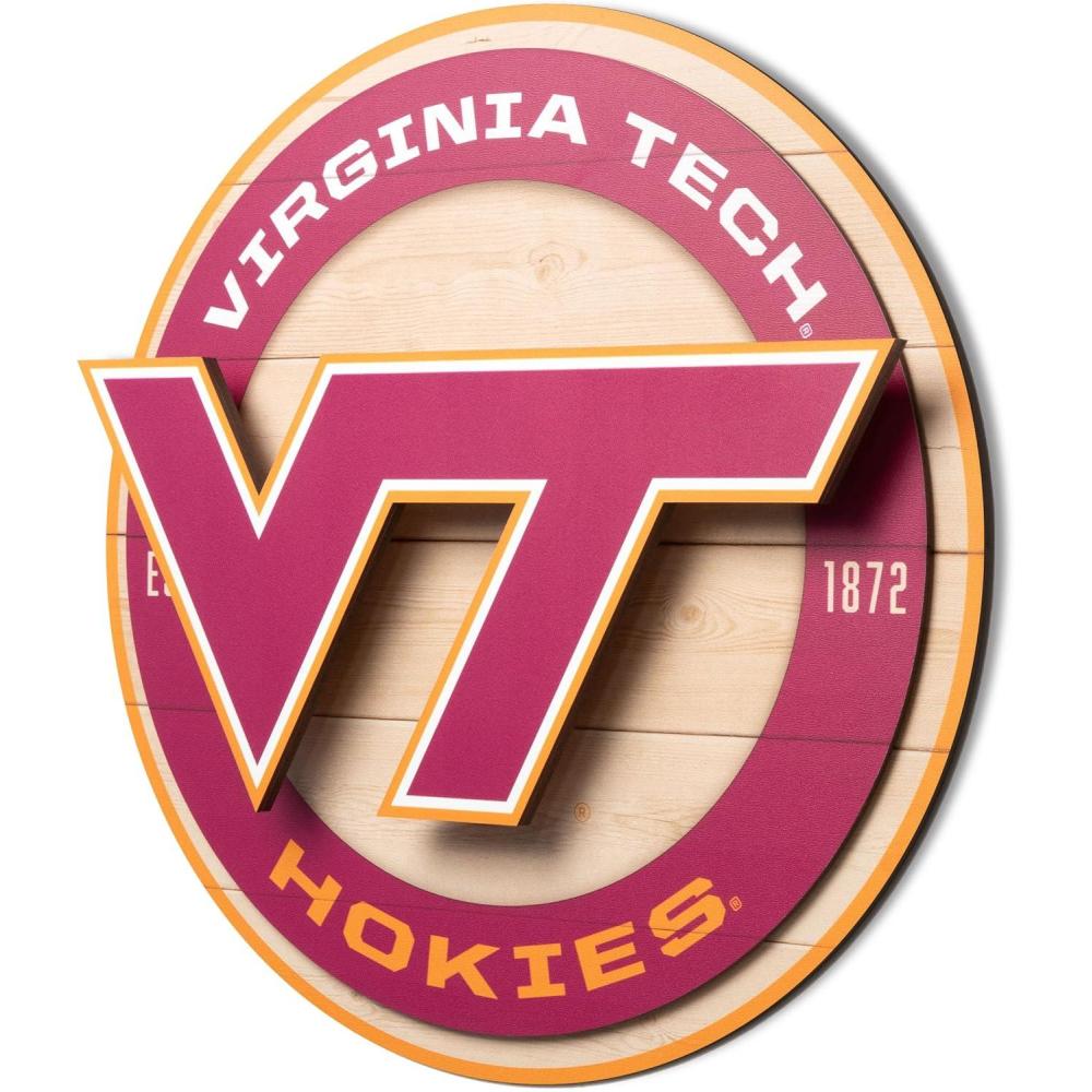 image:imageYouTheFan NCAA 3D Circle Backer Wall Art precisioncrafted multiple layers create striking depth readytohang officially licensed and visually stands outVirginia Tech Hokies