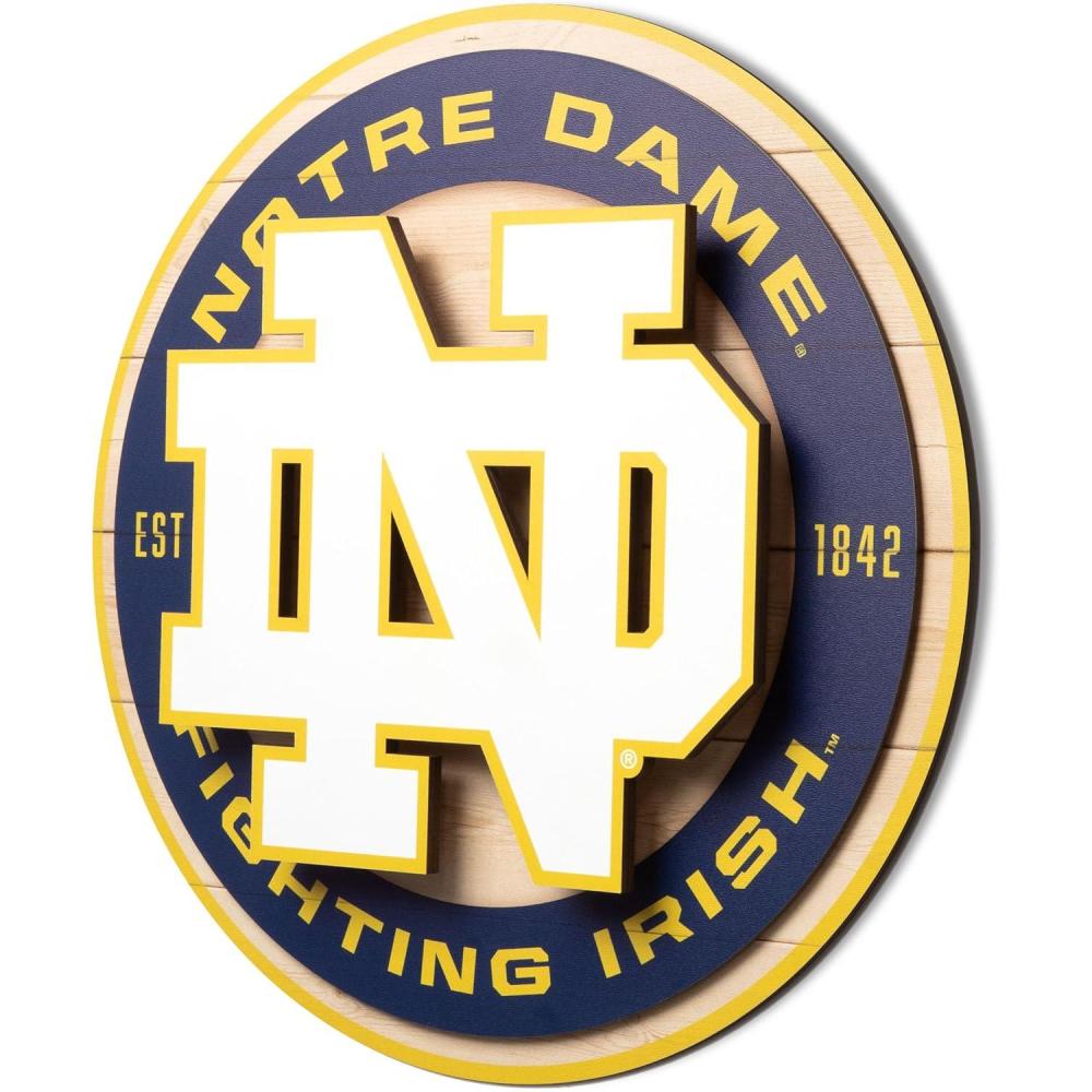 image:imageYouTheFan NCAA 3D Circle Backer Wall Art precisioncrafted multiple layers create striking depth readytohang officially licensed and visually stands outNotre Dame Fighting Irish