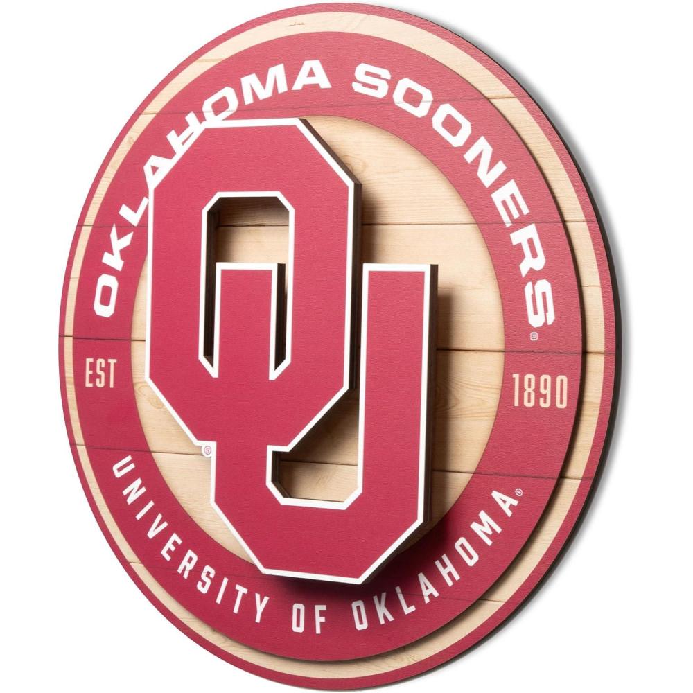 image:imageYouTheFan NCAA 3D Circle Backer Wall Art precisioncrafted multiple layers create striking depth readytohang officially licensed and visually stands outOklahoma Sooners