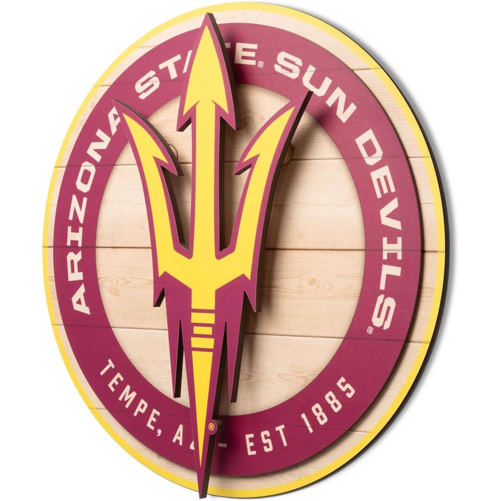image:imageYouTheFan NCAA 3D Circle Backer Wall Art precisioncrafted multiple layers create striking depth readytohang officially licensed and visually stands outArizona State Sun Devils