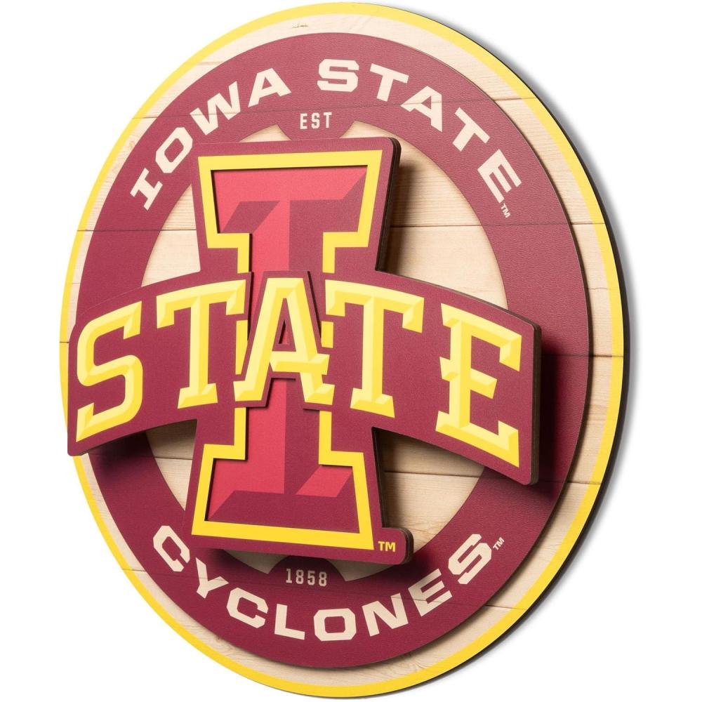 image:imageYouTheFan NCAA 3D Circle Backer Wall Art precisioncrafted multiple layers create striking depth readytohang officially licensed and visually stands outIowa State Cyclones
