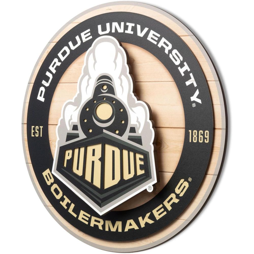 image:imageYouTheFan NCAA 3D Circle Backer Wall Art precisioncrafted multiple layers create striking depth readytohang officially licensed and visually stands outPurdue Boilermakers