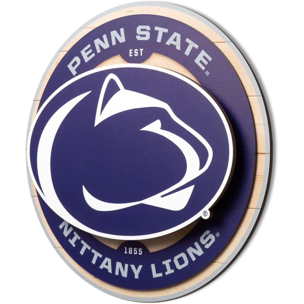 image:imageYouTheFan NCAA 3D Circle Backer Wall Art precisioncrafted multiple layers create striking depth readytohang officially licensed and visually stands outPenn State Nittany Lions