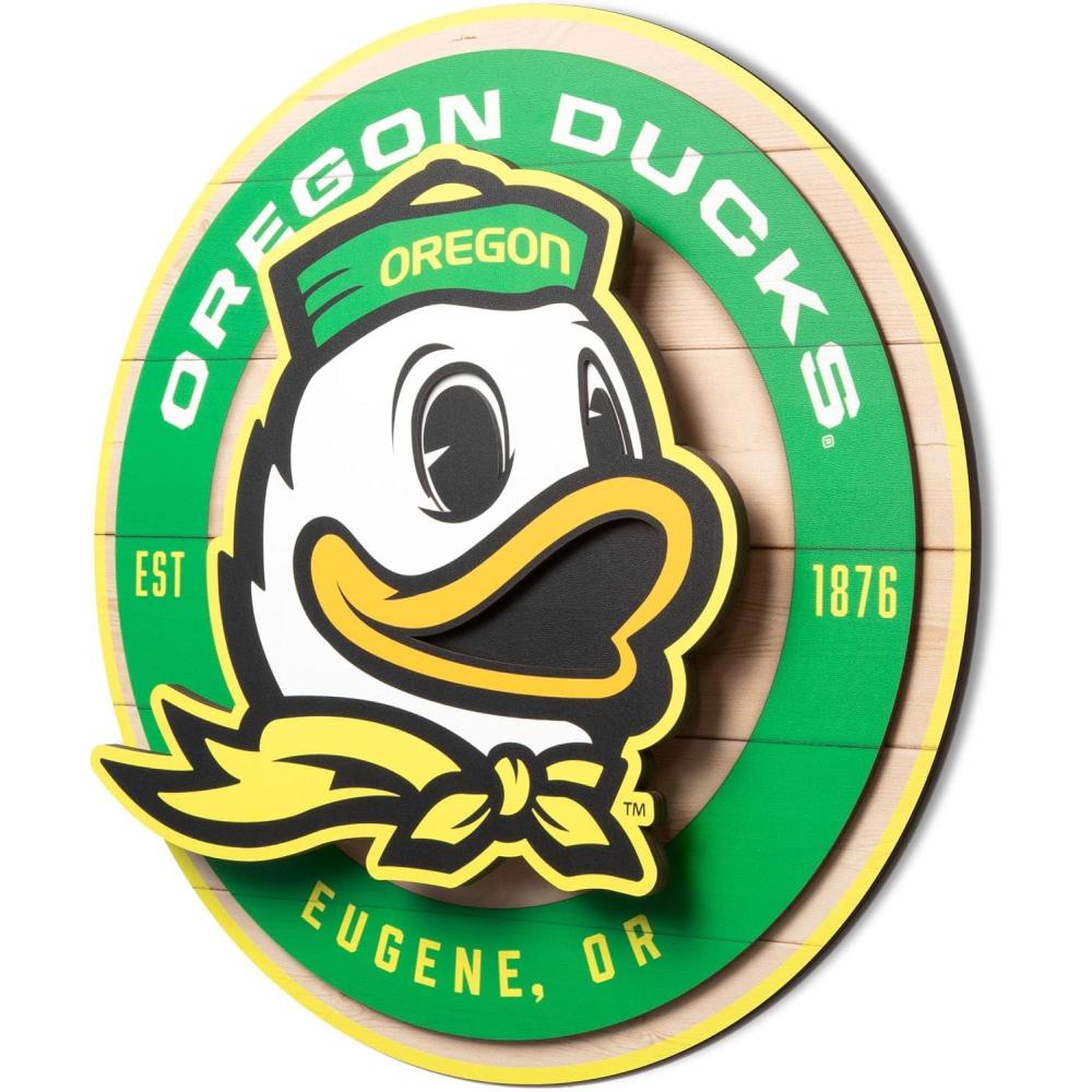 image:imageYouTheFan NCAA 3D Circle Backer Wall Art precisioncrafted multiple layers create striking depth readytohang officially licensed and visually stands outOregon Ducks
