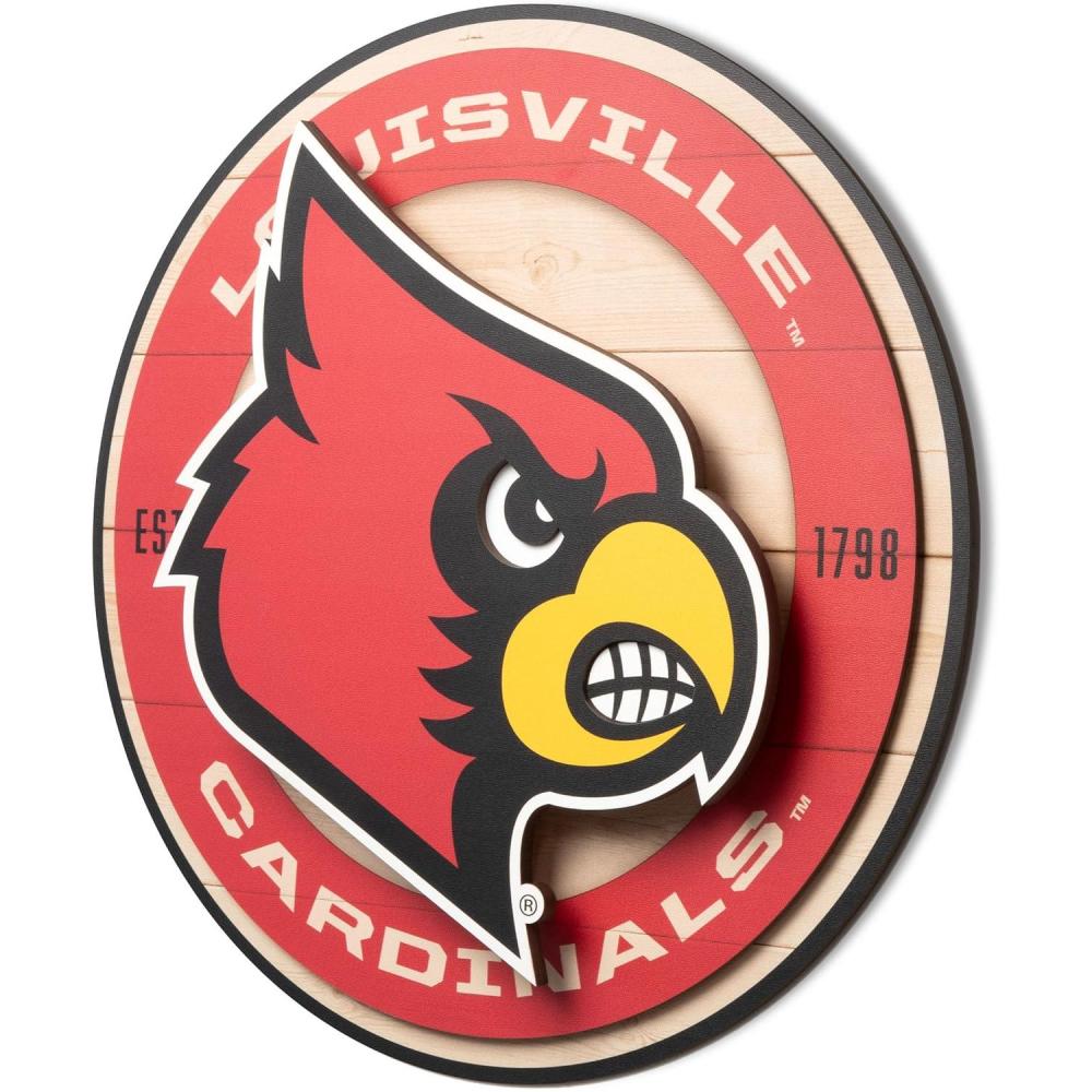 image:imageYouTheFan NCAA 3D Circle Backer Wall Art precisioncrafted multiple layers create striking depth readytohang officially licensed and visually stands outLouisville Cardinals